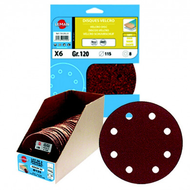 DISQUE VELCRO 6 TROUS D150 GR40 CORINDON - LOT DE 8 DISQUE VELCRO 6 TROUS D150 GR40 CORINDON - LOT DE 8